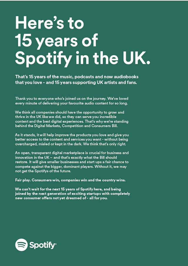 Spotify DMCC ad Spotify DMCC ad