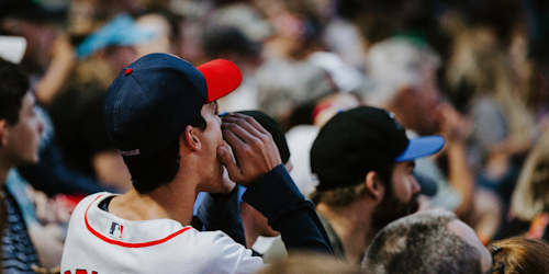 Baseball fans shouting at MLB game Baseball fans shouting at MLB game