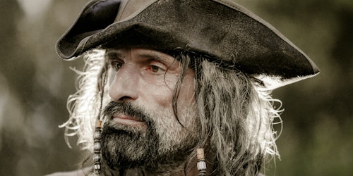 A man's face. He looks like a pirate! A man's face. He looks like a pirate!