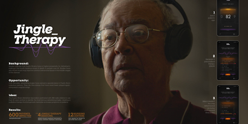 Elderly man with headphones Elderly man with headphones
