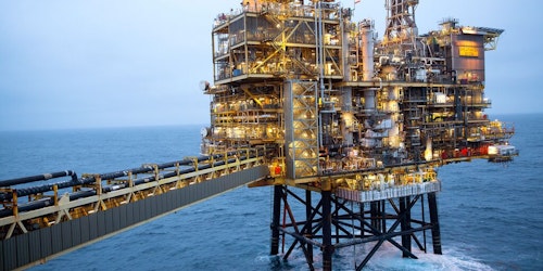 A Shell oil rig in the North Sea A Shell oil rig in the North Sea