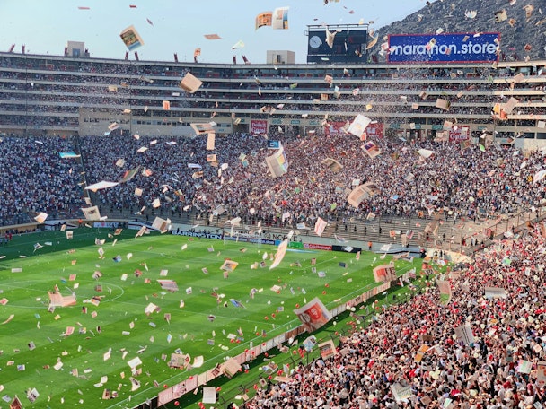 A sports stadium A sports stadium