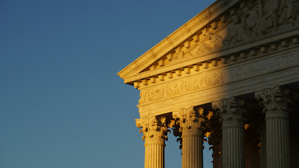 Corner image of the United States Supreme Court building facade Corner image of the United States Supreme Court building facade