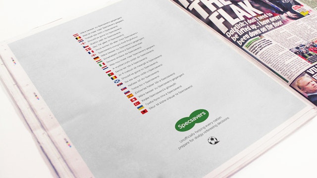 Specsavers print ad Specsavers print ad