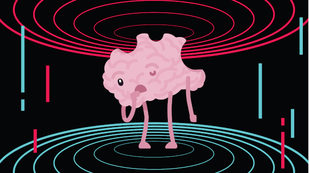 A decaying cartoon brain A decaying cartoon brain