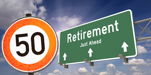 A road sign hinting that retirement is ahead A road sign hinting that retirement is ahead